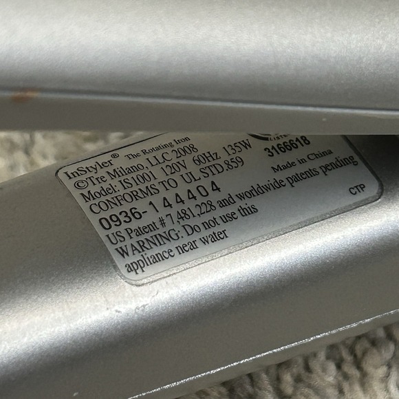 InStyler Rotating Hair Straightening Curling Hot Iron 1 1/4" IS1001 Tested Works - Picture 5 of 6
